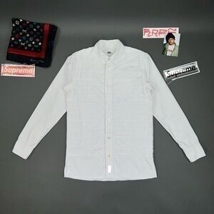 KITH Paneled Button Up Reflective Logo Shirt